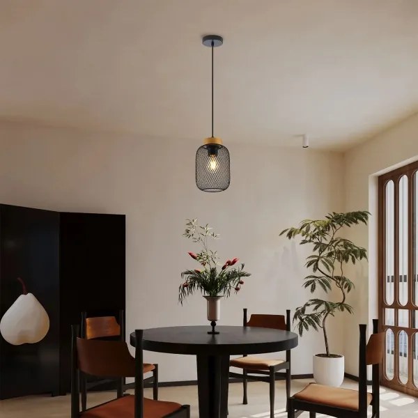 Brilagi - Függőlámpa kábellel BASKLITE 1xE27/15W/230V kaucsukfa/fekete