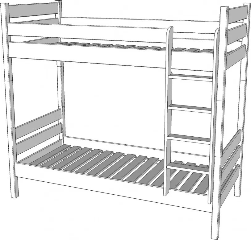 Leo duplex fenyő emeleteságy 90x200 + ajándék ágyráccsal