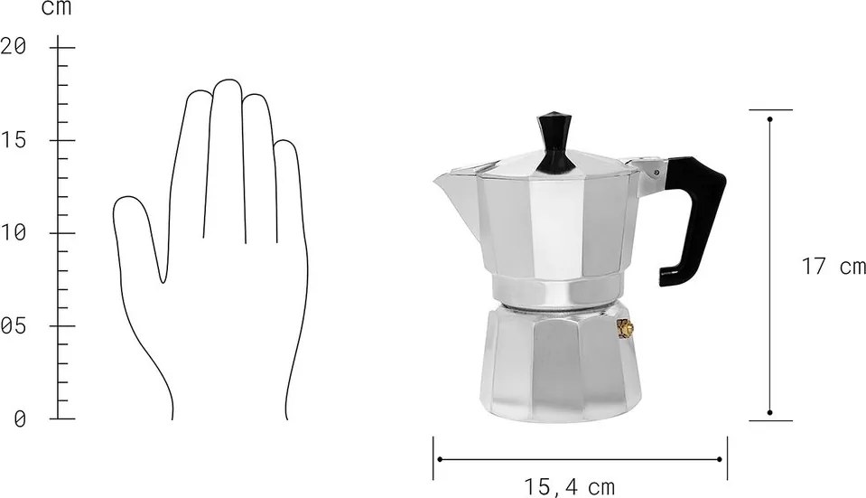 ESPERTO kávéfőző 3 személyes 15cm