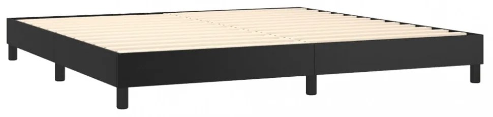fehér műbőr rugós ágy matraccal és LED-del 200x200 cm