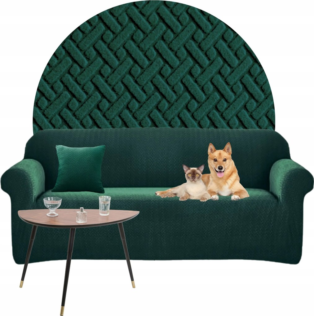 Kanapé Huzat Sarok Jacquard Halszálka 235-300 CM Oeko-tex