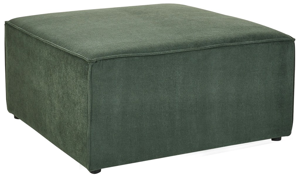 Sötétzöld kordbársony ottomán 83 x 41 cm LEMVIG Beliani