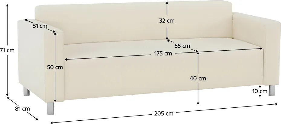 3-személyes, textilbőr bézs, HOMKER