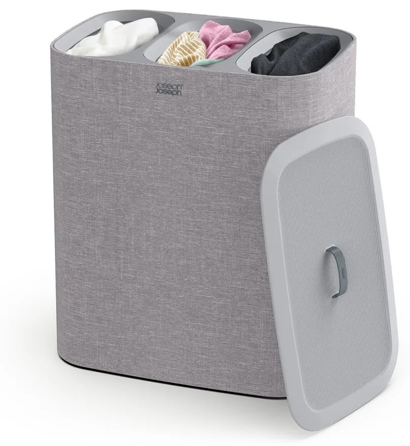 Szürke textil szennyeskosár 90 l Tota Trio – Joseph Joseph