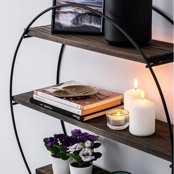 Fali polc TULIPA 60x15 cm lucfenyő/fekete