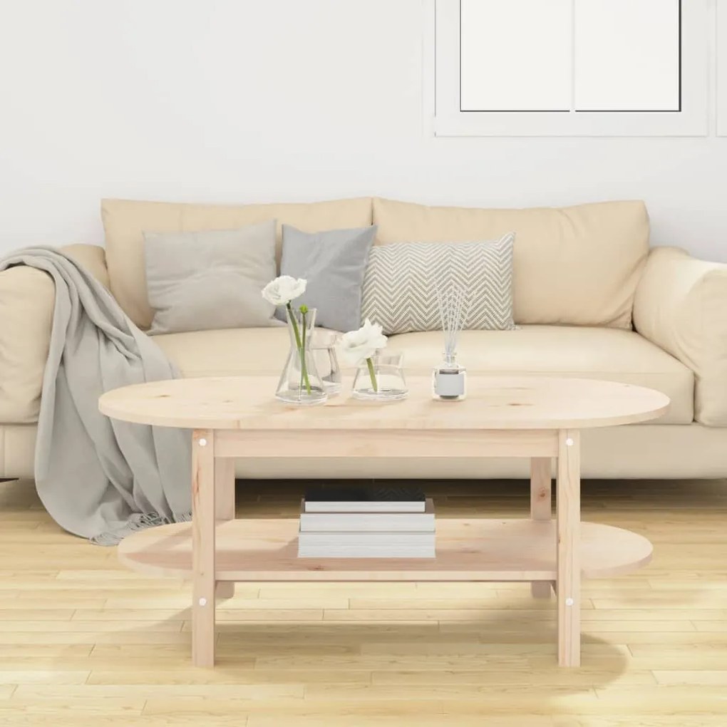 Tömör fenyőfa dohányzóasztal 110 x 55 x 45 cm
