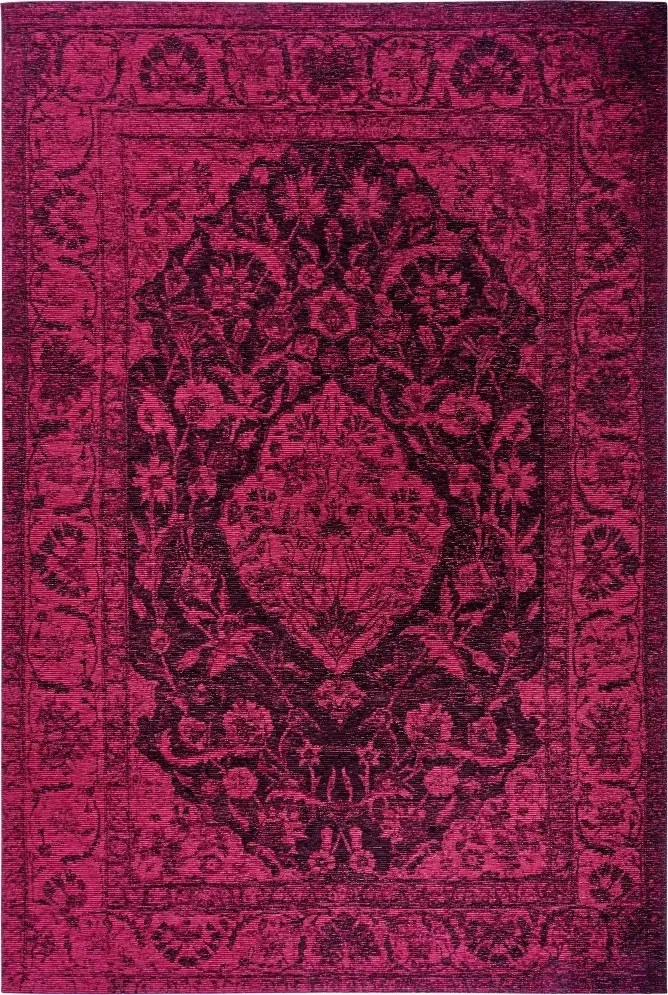 Nappali szőnyeg 160x235cm, zsenília mintás klasszikus piros lapos szövésű