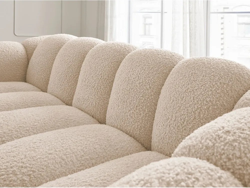 Világosbarna buklé kanapé 232 cm Hippolyte – Bobochic Paris