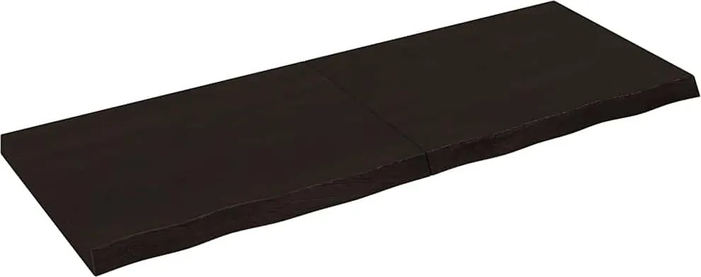 vidaXL sötétbarna kezelt tömör fa fürdőszobai pult 160x60x(2-6) cm