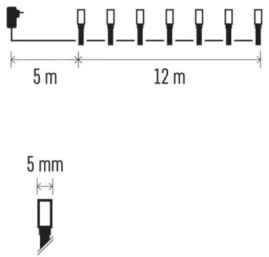 LED Karácsonyi kültéri lánc 120xLED/17m IP44 meleg fehér