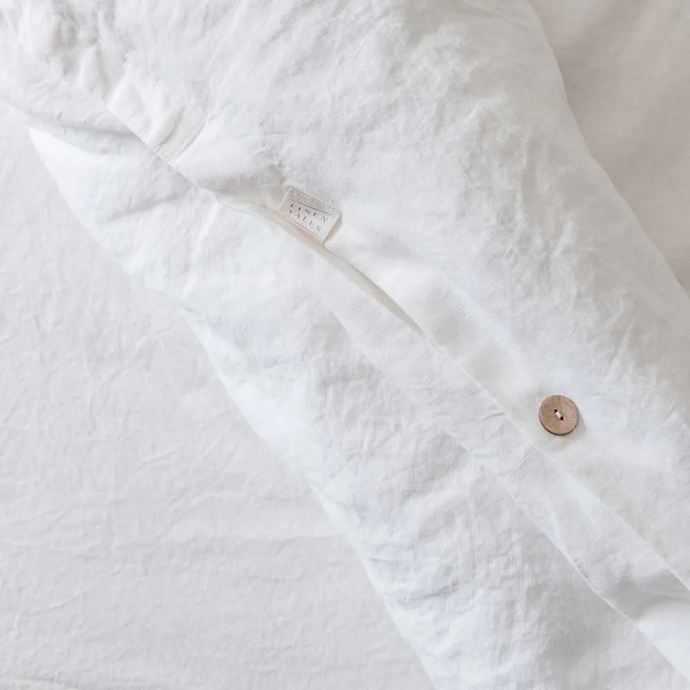 Fehér egyszemélyes hosszabbított lenkeverék ágyneműhuzat 165x220 cm – Linen Tales