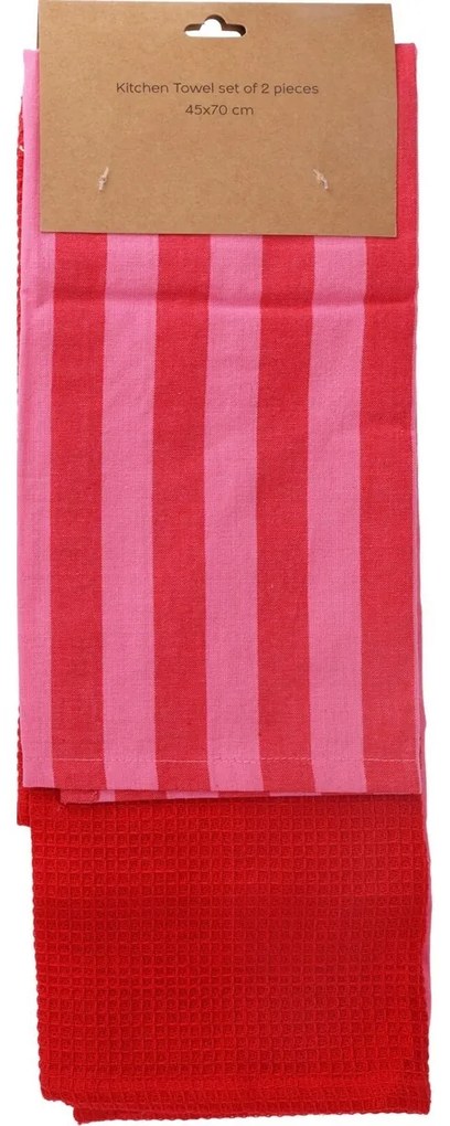 Konyhai törölköző rózsaszín, 45 x 70 cm, 2 db-osszett