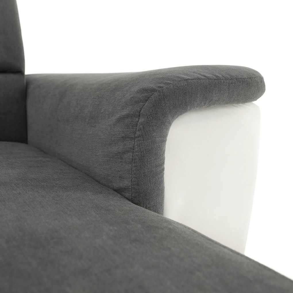 Kissarok, textilbőr fehér/szövet szürke, jobbos, SANTIAGO