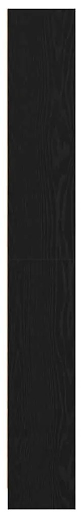 fekete tölgy szerelt fa könyvespolc 40x24x176 cm