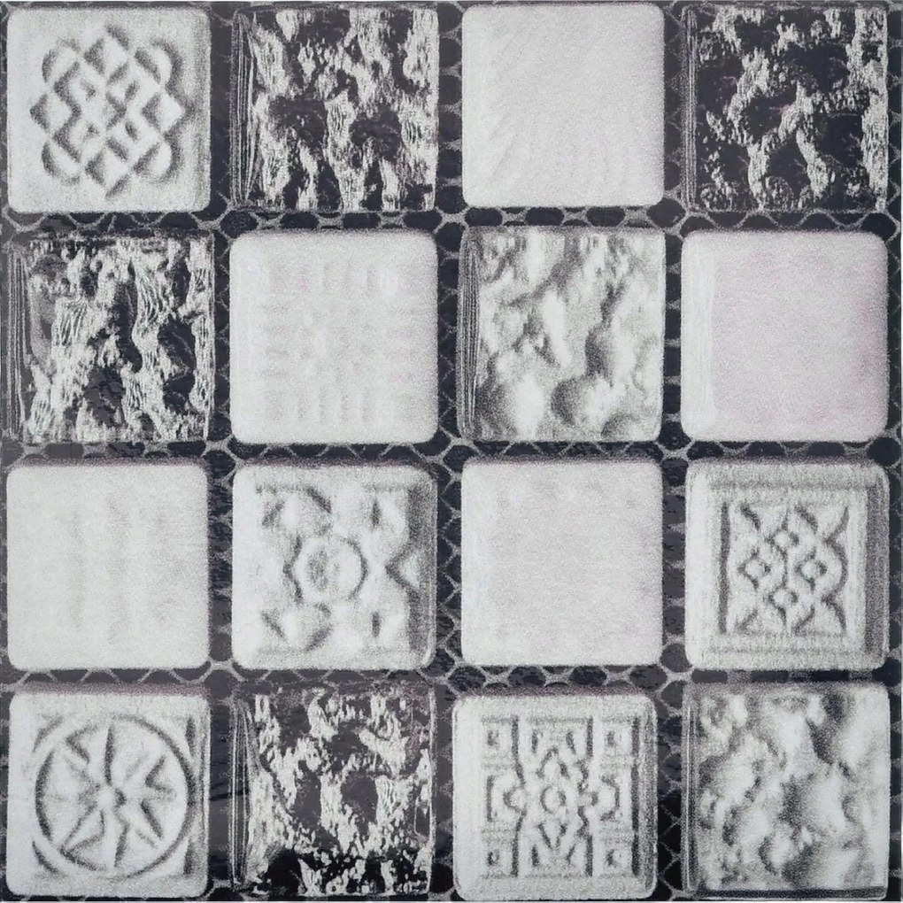 Falmatrica mozaik csempe 3D öntapadós 60x 10x10cm Világosszürke