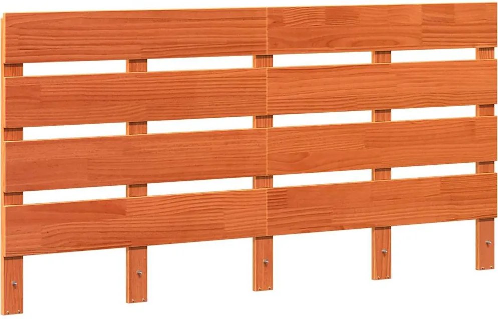 vidaXL Fejtámla fejtámlával Barna 140,5 x 3 x 80 cm Tömör fenyőfa