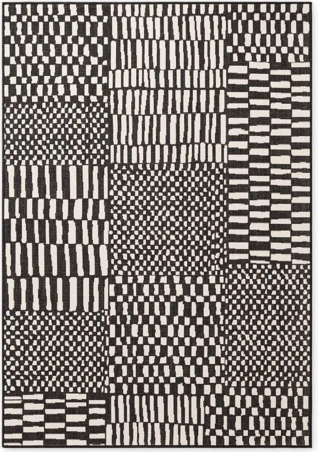 Fekete-krémszínű kültéri-beltéri szőnyeg 200x300 cm Haringey Barkham – Ted Baker