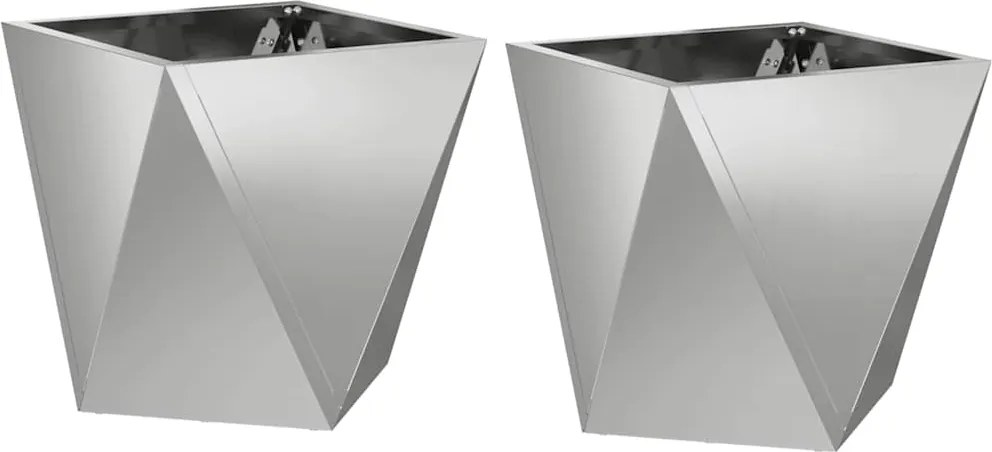 vidaXL Növénytartó 2 pcs Ezüst 30 x 30 x 30 cm Horganyzott acél