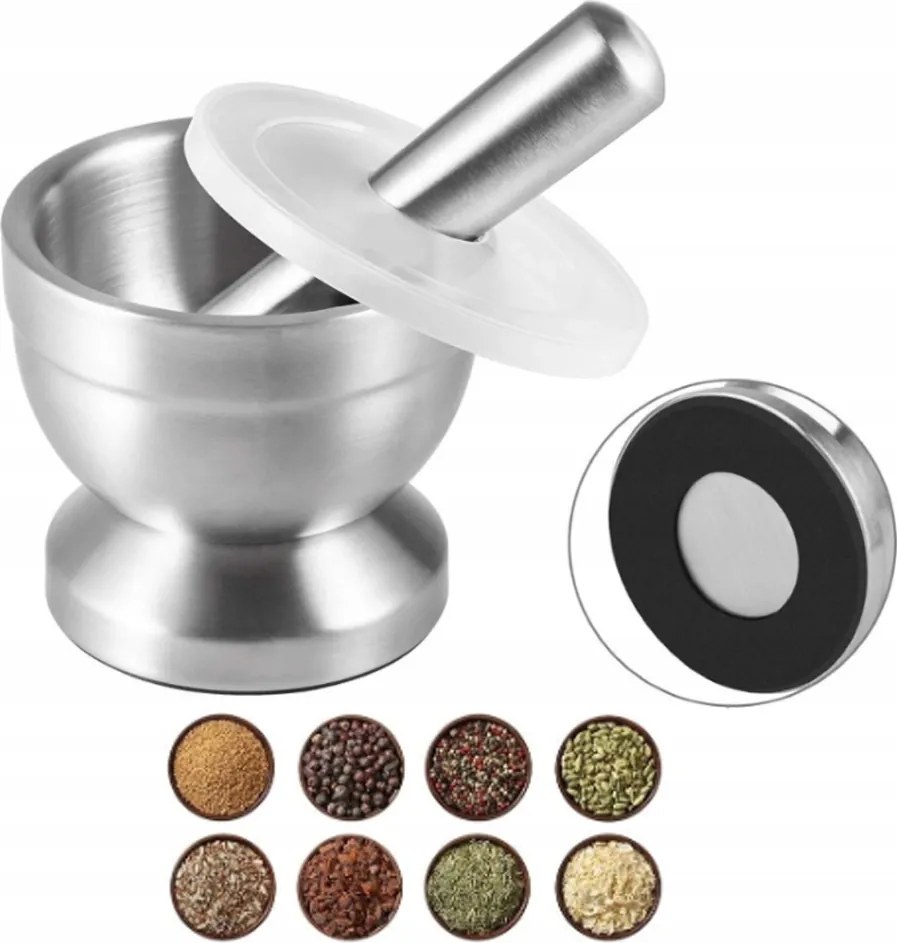 Mozsár Rozsdamentes Acél Zúzó -Pesto Fűszerkeverék