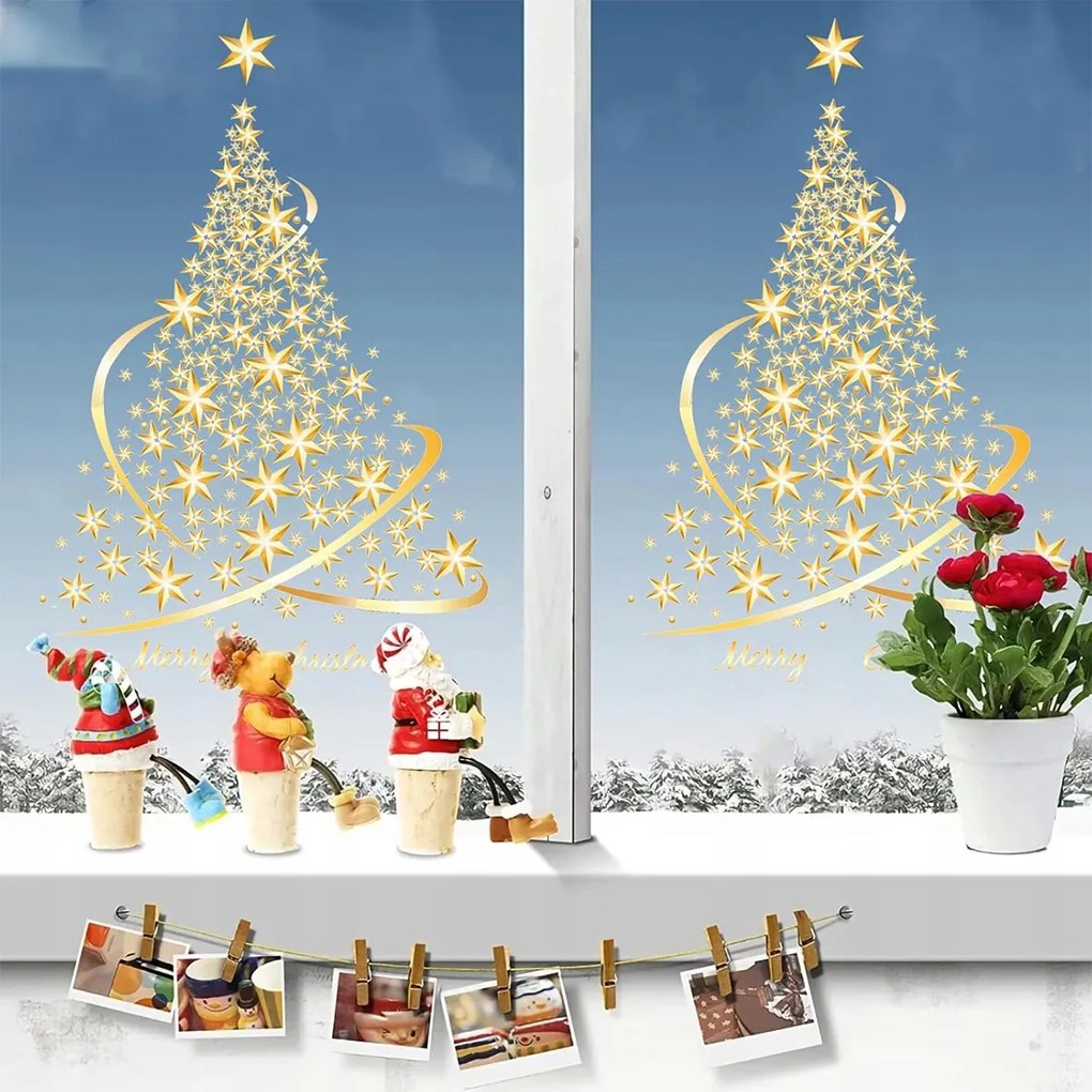 Karácsonyi Matricák Ablak Üveg Díszek Karácsonyfa Karácsony 2X