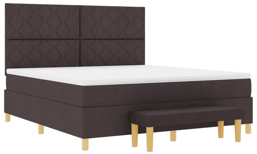 Boxspring ágy matraccal és paddal sötétbarna 180x200 cm szövet