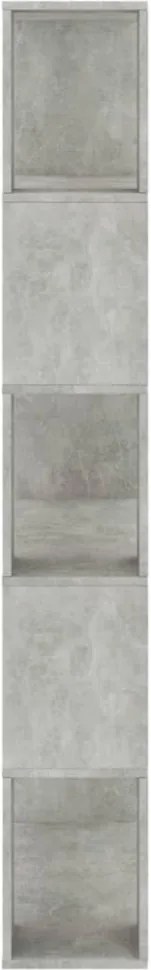 betonszürke szerelt fa könyvszekrény/térelválasztó 80x24x159 cm