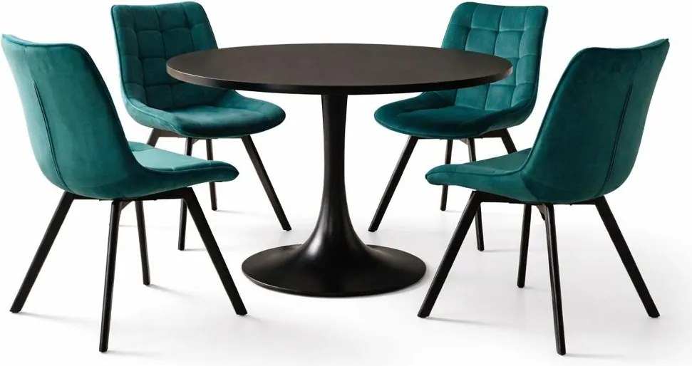 AVENBERG AQUAMARINE Étkezőgarnitúra 4x szék + asztal 100 cm