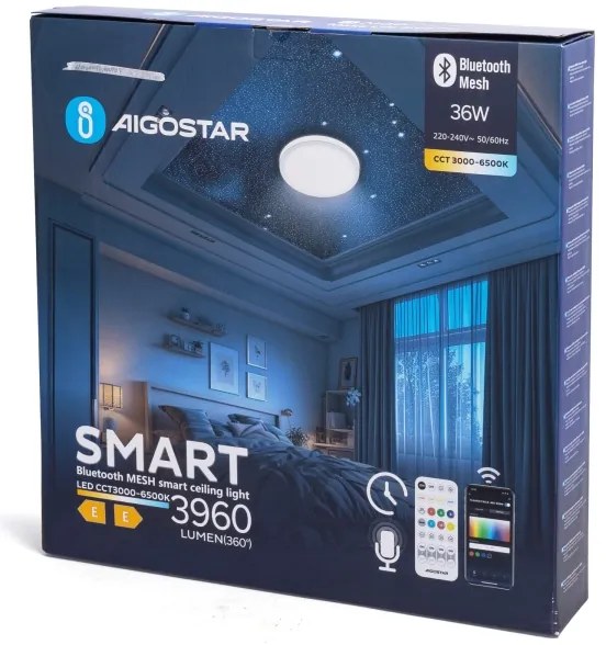 Aigostar - LED mennyezeti lámpa LED/36W/230V + távirányító