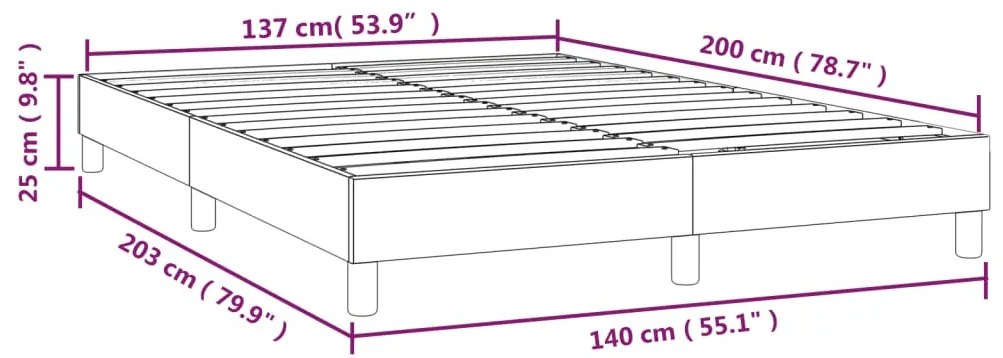 krémszínű műbőr rugós ágykeret 140x200 cm