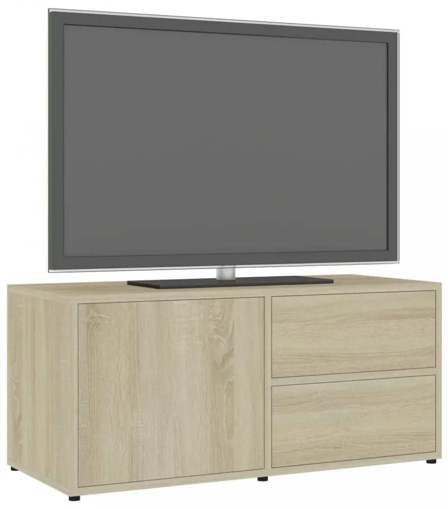 sonoma tölgy színű szerelt fa TV-szekrény 80 x 34 x 36 cm