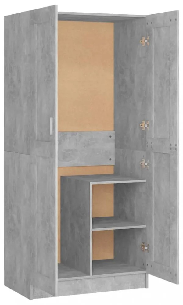 betonszürke szerelt fa ruhásszekrény 82,5 x 51,5 x 180 cm