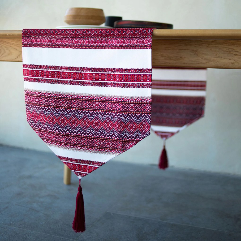 Szőtt futófelület rojtokkal népi futófelület 180x40 Tökéletes ajándék