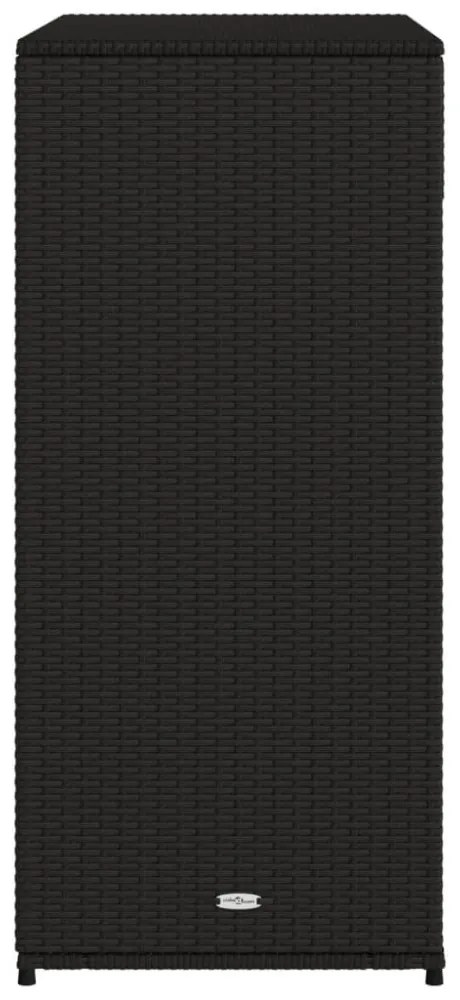 fekete polyrattan kerti tárolószekrény 105 x 55 x 113 cm