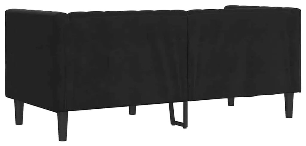 Chesterfield kanapé Argyle Fekete 174 x 74.5 x 70.5 cm Bársony