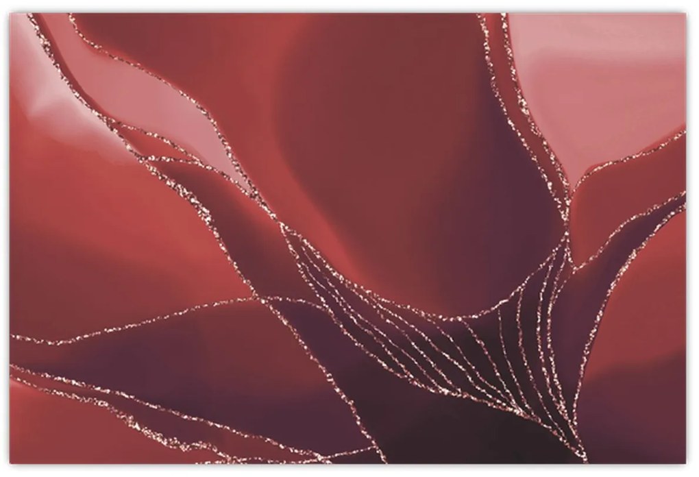 Kép - Piros absztrakt virág N⁰2 (90x60 cm)