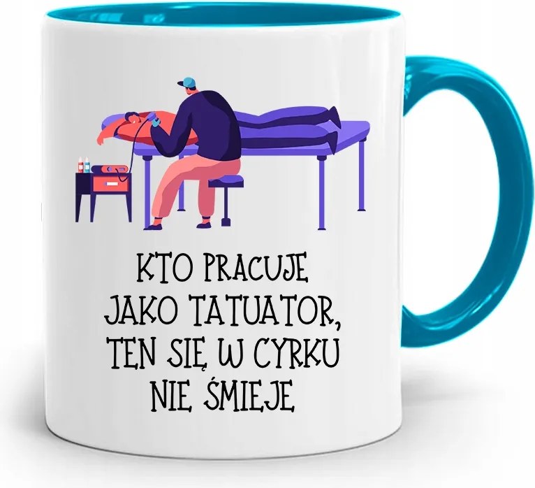 Tetoválóknak Tetováló Bögre Kék Ajándék fényképes nyomtatással