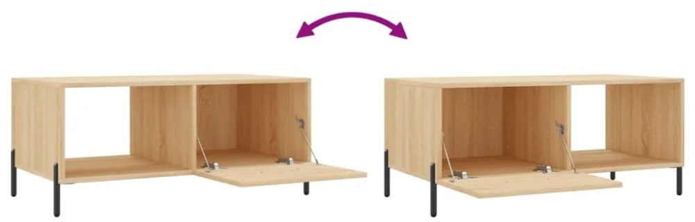 vidaXL sonoma tölgy színű szerelt fa dohányzóasztal 90 x 50 x 40 cm