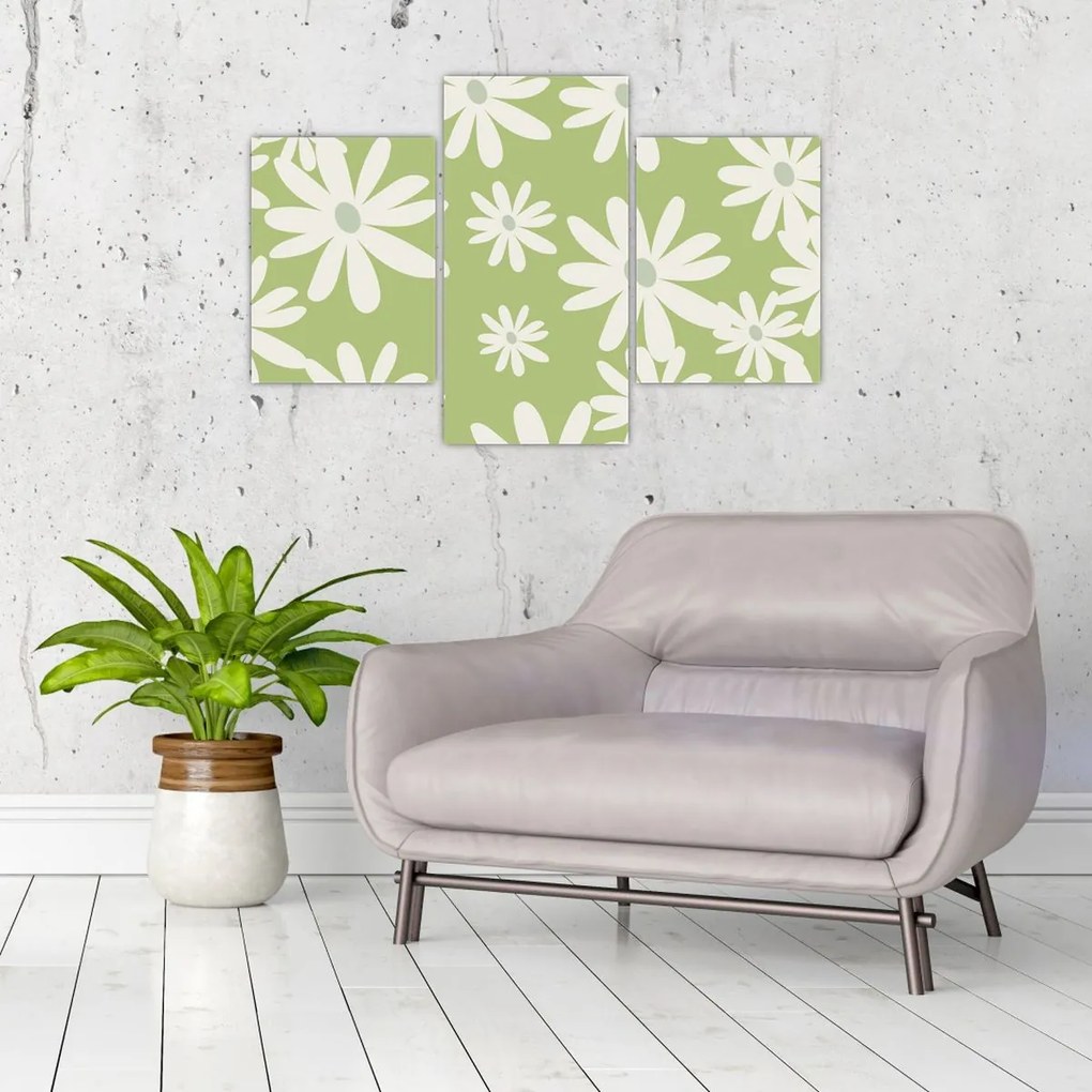 Kép - Hippik, zöld virágok N⁰1 (90x60 cm)