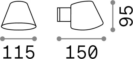 IDEAL LUX 213095 GAS AP1 Modern Kültéri Fali Lámpa Kávébarna GU10 IP43
