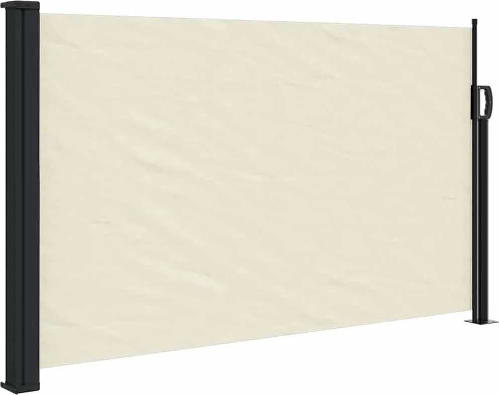 vidaXL krémszínű behúzható oldalsó napellenző 117 x 300 cm