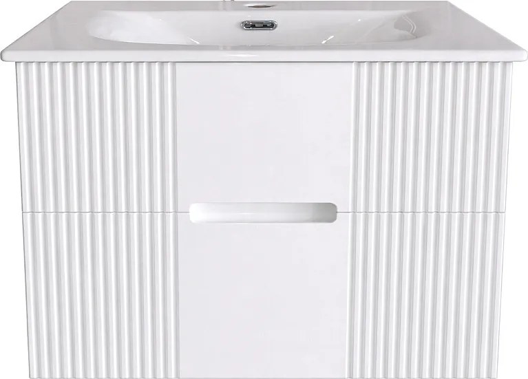 TMP MODENA 75 fali függesztett fürdőszobabútor - SKY E-8099-75 porcelán mosdóval - 75 x 46 x 55 cm