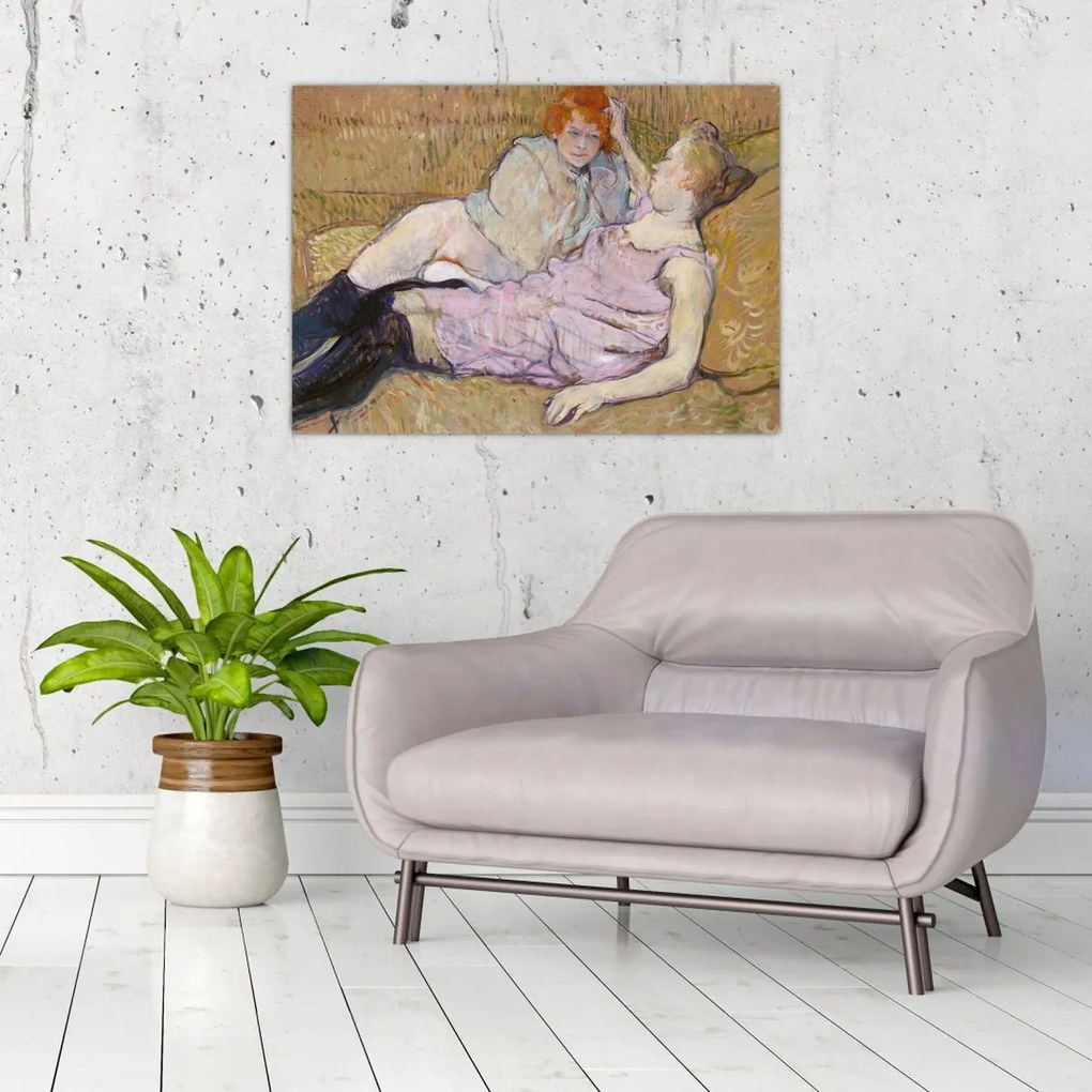 Üveg kép - Henri de Toulouse-Lautrec, The Sofa, reprodukciók (70x50 cm)