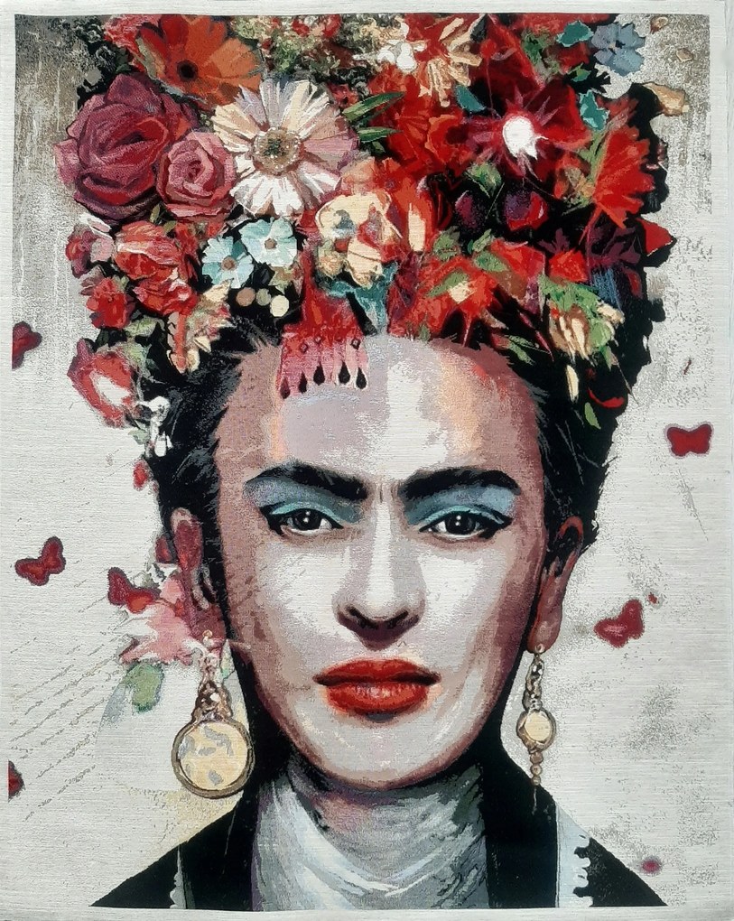 Vászonkép 88x110 cm AQ014 Frida Kahlo fali dekoráció gobelin jacquard