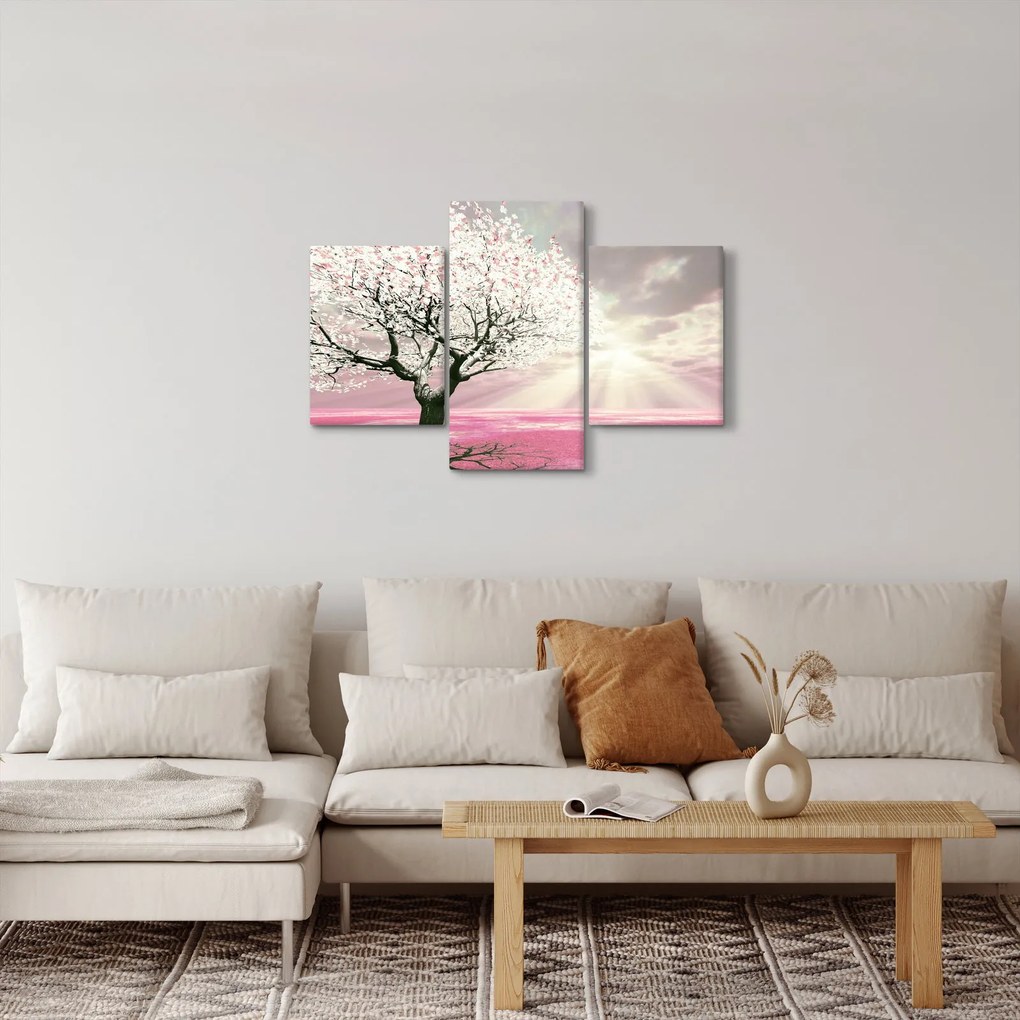 Rózsaszín fa képe (90x60 cm)