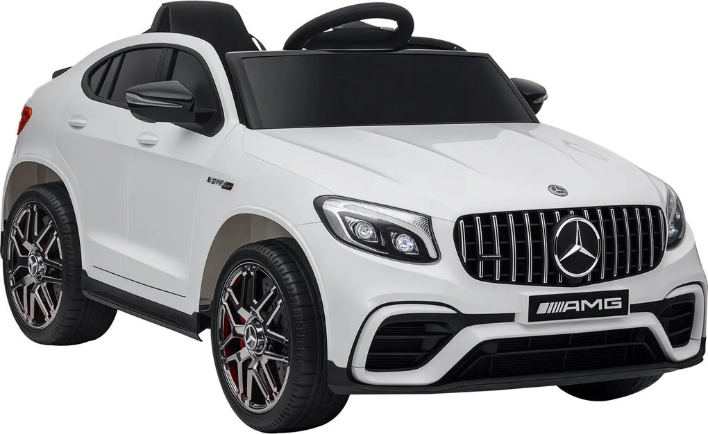 HOMCOM Gyermek Jármű 12V Mercedes-Benz AMG GLC63S COUPE Licencelt Elektromos Autó Távirányítóval Biztonsági Öv 2 x 35W Motor MP337-60 Hónapos Fehér 11