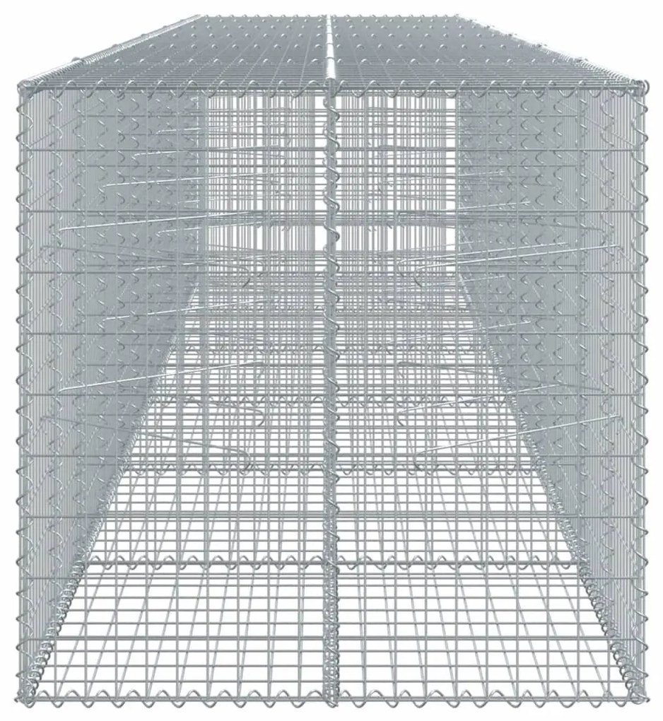 horganyzott vas gabion kosár fedéllel 600 x 100 x 100 cm
