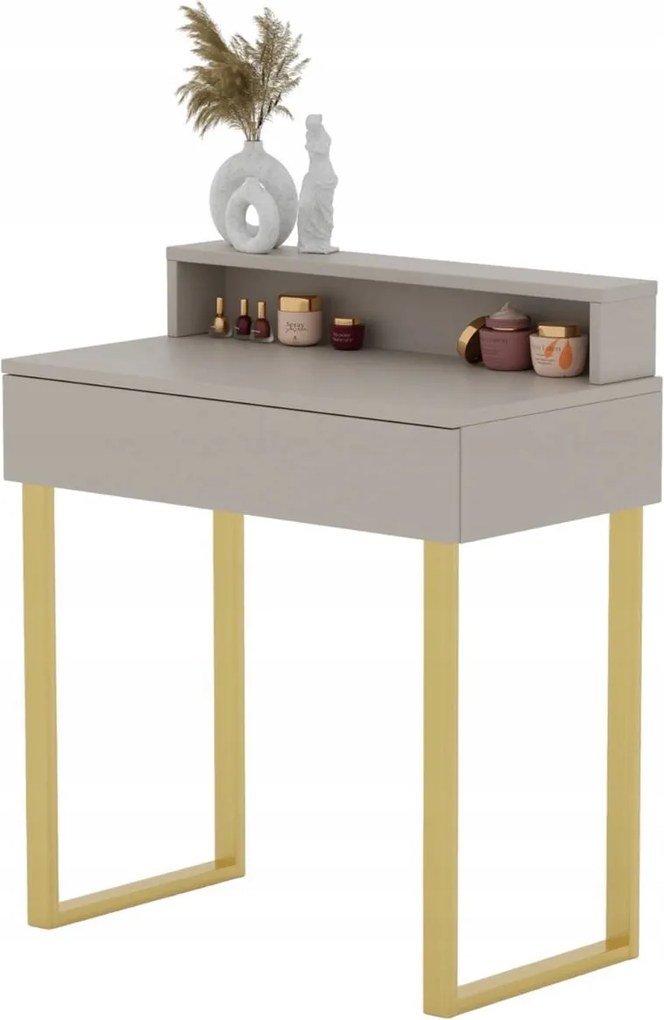 Fésülködőasztal Konzol Lena Plusz Kasmír 75CM Arany Lábak Fém