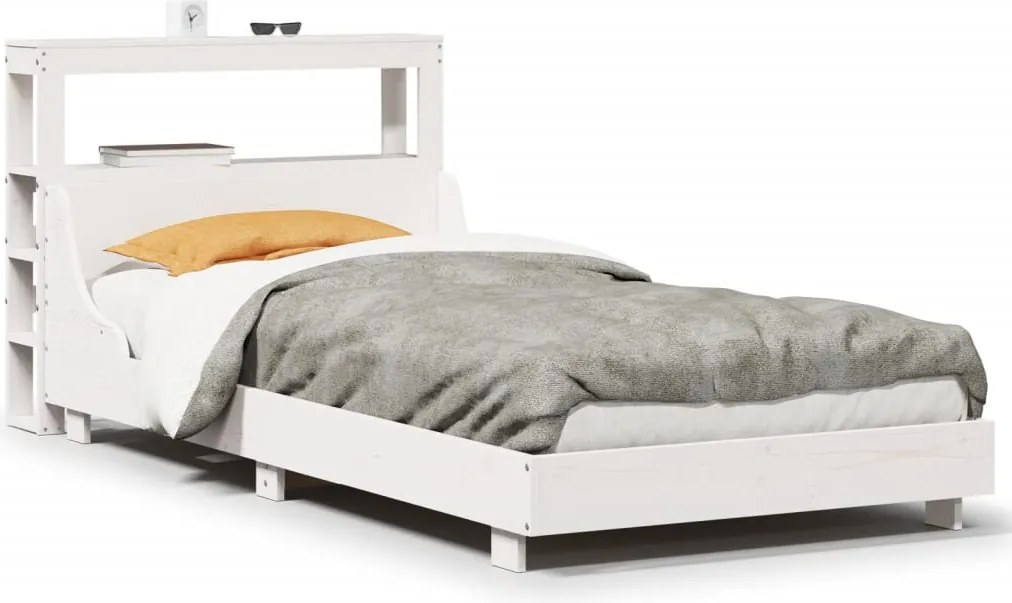vidaXL fehér tömör fenyőfa ágy matrac nélkül 75 x 190 cm