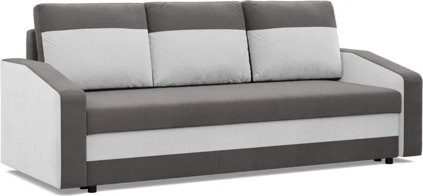 Hewlet kanapéágy, szövet anyag, hab töltet, szürke - fehér