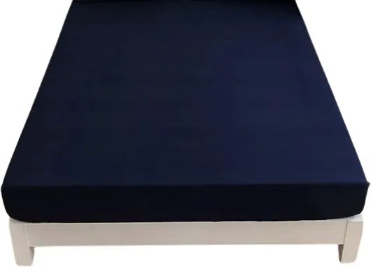 Szatén Gumis Lepedő Sötétkék Mikroszatén 160x200